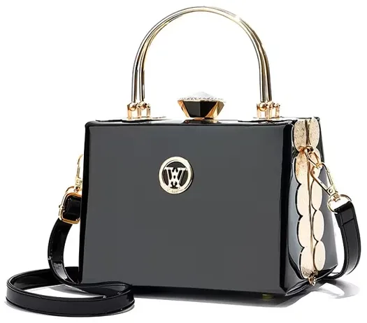 Women'S Crossbody Bag Mini Niche Design Steel Clip Women'S Bag Stylish Patent Crossbody Shoulder Bag Trendy