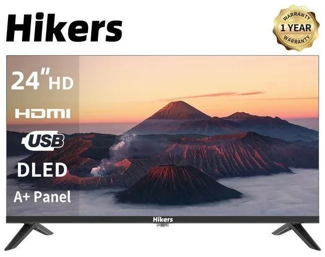 Hikers 24” HD Digital LED TV - Black, 1YR WRTY
