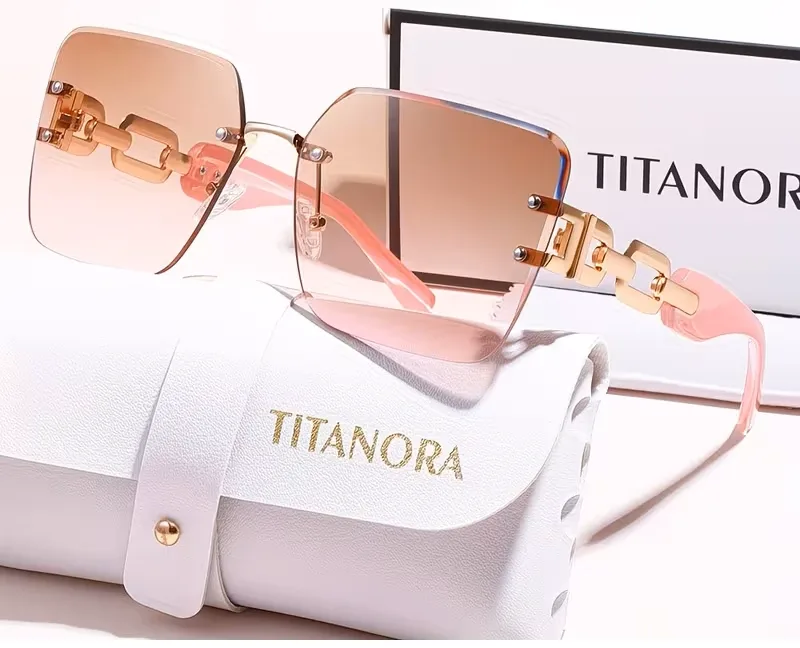 TITANORA Geometric Frame Fashion Women'S Couple Decorative Glasses, Pentagon Frame, Anti-Glare Lenses, Suitable for Sports Climbing, Holidays