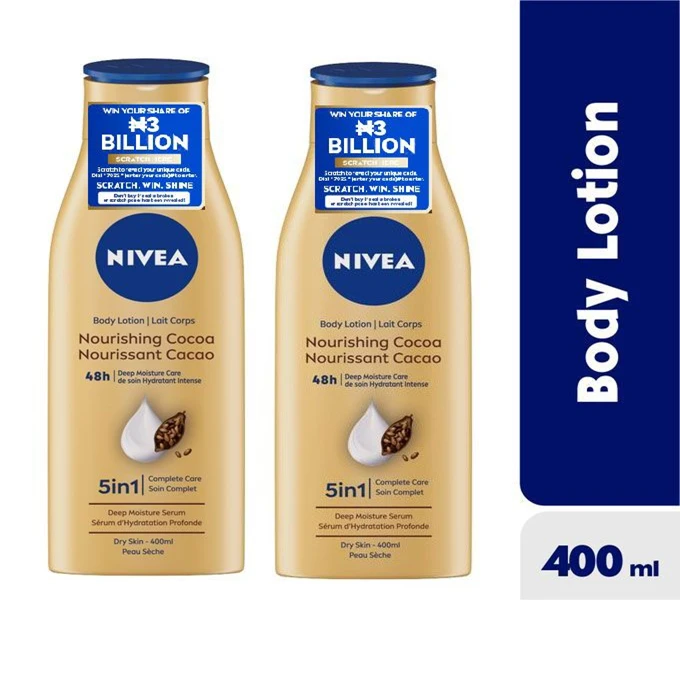 NIVEA Nourishing Cocoa Body Lotion For Women - 400ml (Pack Of 2)