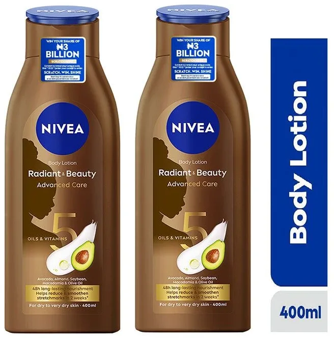 NIVEA Radiant & Beauty Advanced Care Body Lotion For Women - 400ml - Pack Of 2