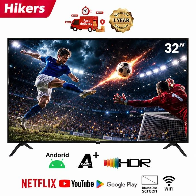 Hikers 32'' Inch Frameless Android Smart HD LED TV - Black