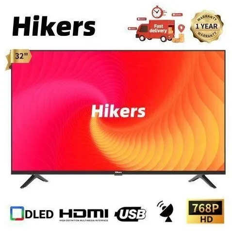 Hikers 32''Inches HD Frameless LED TV 12 Months Warranty - Black