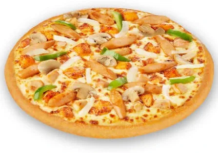 Rich pizza with chicken