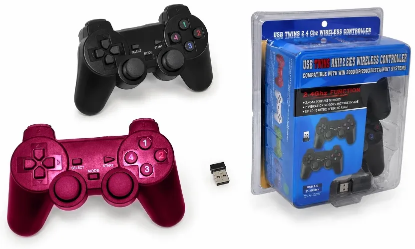 USB Twins 2.4GHz Wireless Game Controller for PC & Laptop